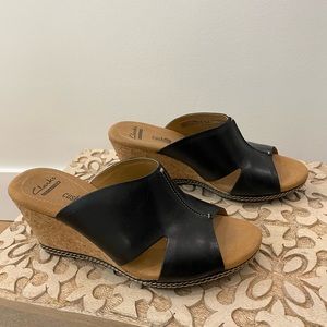 Clarks wedge sandals new